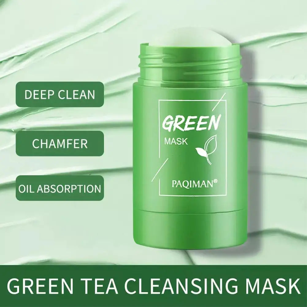 Green Tea Solid Cleansing Mask Dispel Acne Blemish Mark Remove Blackhead Acne Smearing Mud Film Hydrating Mask 2023 New