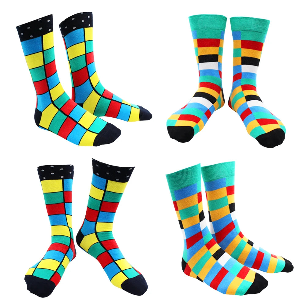 6 Pairs Fashion Casual Women and Men Socks Art Van Gogh Stripe Harajuku Fruit Animal Sloth Beer Funny Socks Dress Cotton Socks