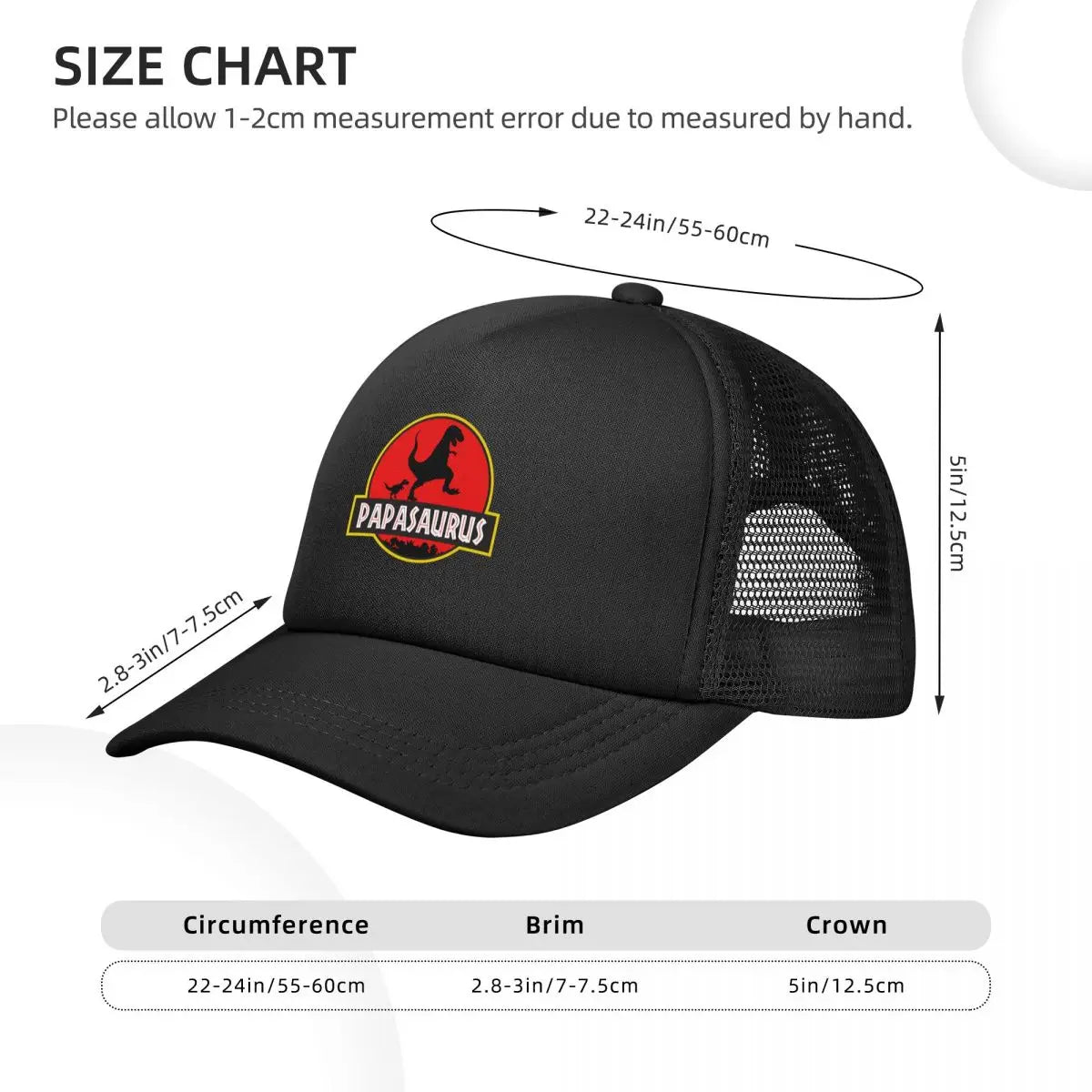 Papasaurus - Father's Day Gifts Baseball Cap Rave Golf Cap Men Golf Wear Women's