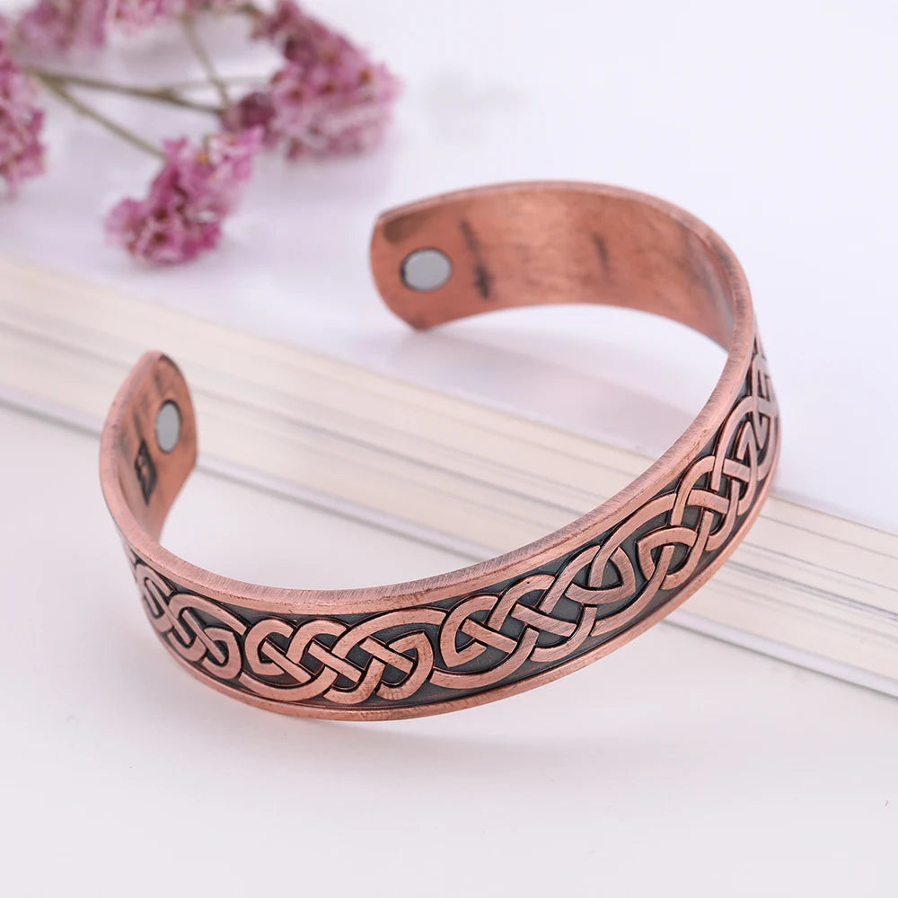 Dreamtimes Magnetic Bracelet Celtic Knot Cuff Bangle Stainless Steel Zinc Alloy Magnetic Weight Loss Bangle Jewelry Gift for Men