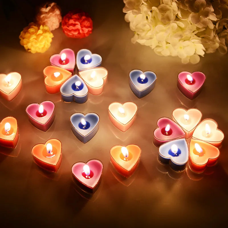 9Pcs Scented Wax Candle For Valentine Day Gift Home Christmas Party Wedding Decoration Heart-shaped Fragrance Candles