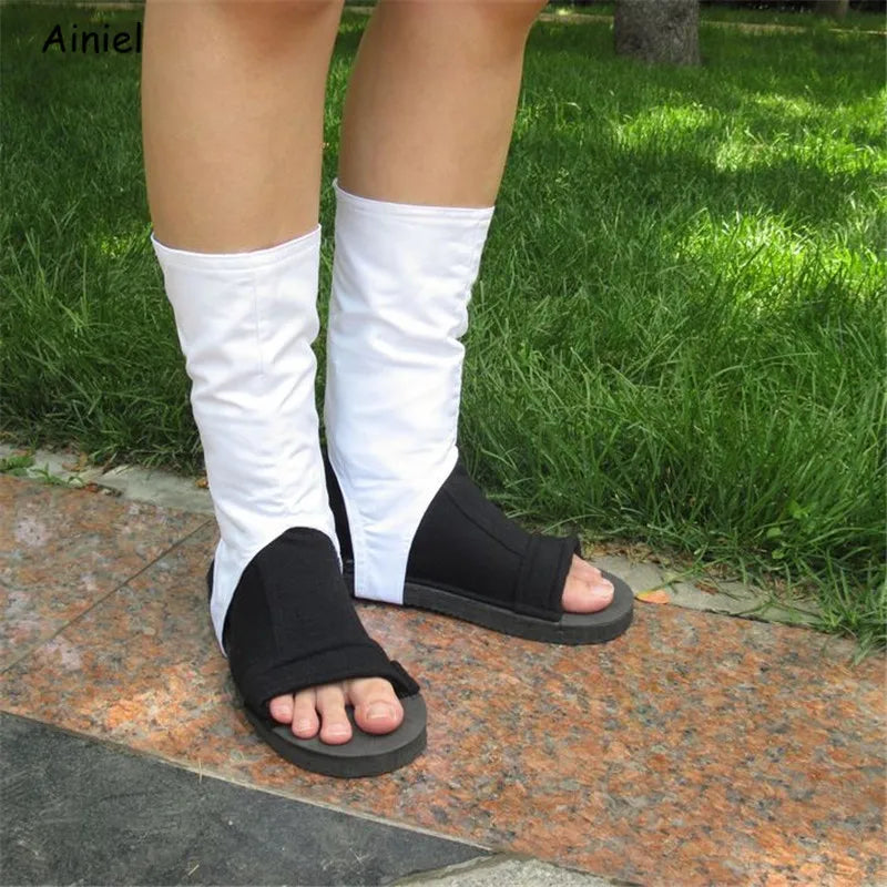 Anime Cosplay Shoes- Akatsuki Nanja Japanese Shoes Women Men Cosplay Costume Halloween Party Sandals Boots kids