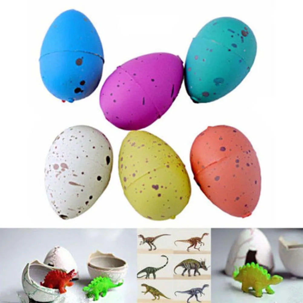 6PCS Growing Easter Eggs with Mini Dinosaur Toys Inside for Kids Boys Girls Easter Basket Stuffers Gifts Fillers Party Favors