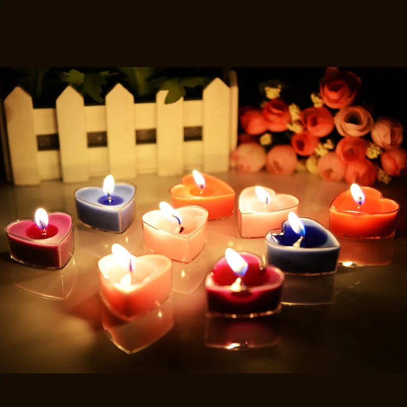 9Pcs Scented Wax Candle For Valentine Day Gift Home Christmas Party Wedding Decoration Heart-shaped Fragrance Candles