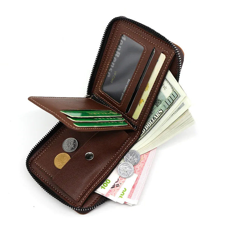 Card Wallet Men Personalized Father's Day Gift Cardholder Wallet For Men Soft Leather Card Holder PU Leather Money Bag