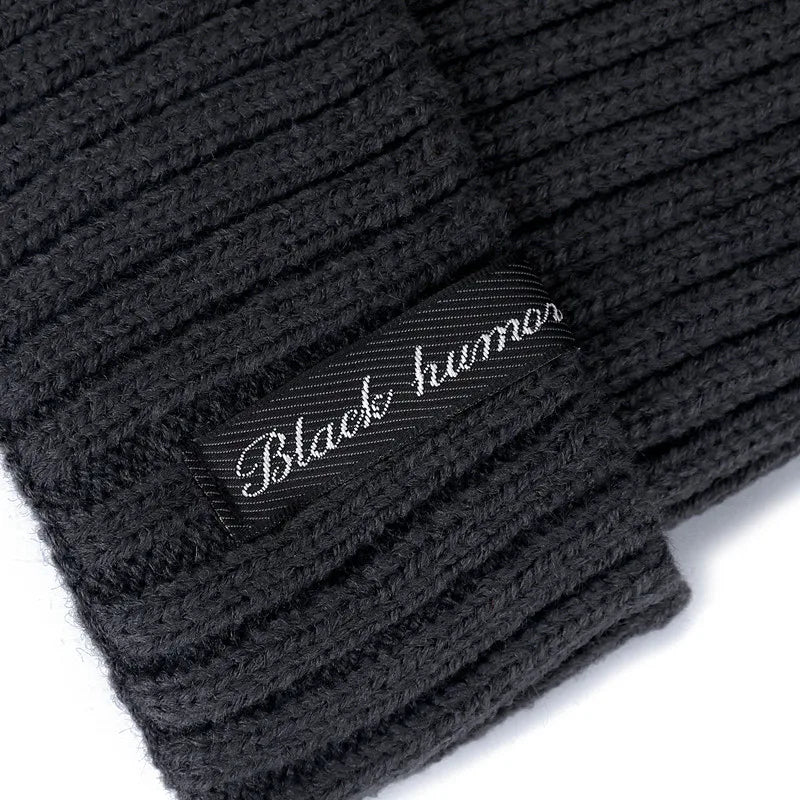 New Unisex Letter Warm Winter Hats Stylish Add Fur Lined Soft Beanie Cap Thick Winter Knitted Hats For Men & Women Dropshipping