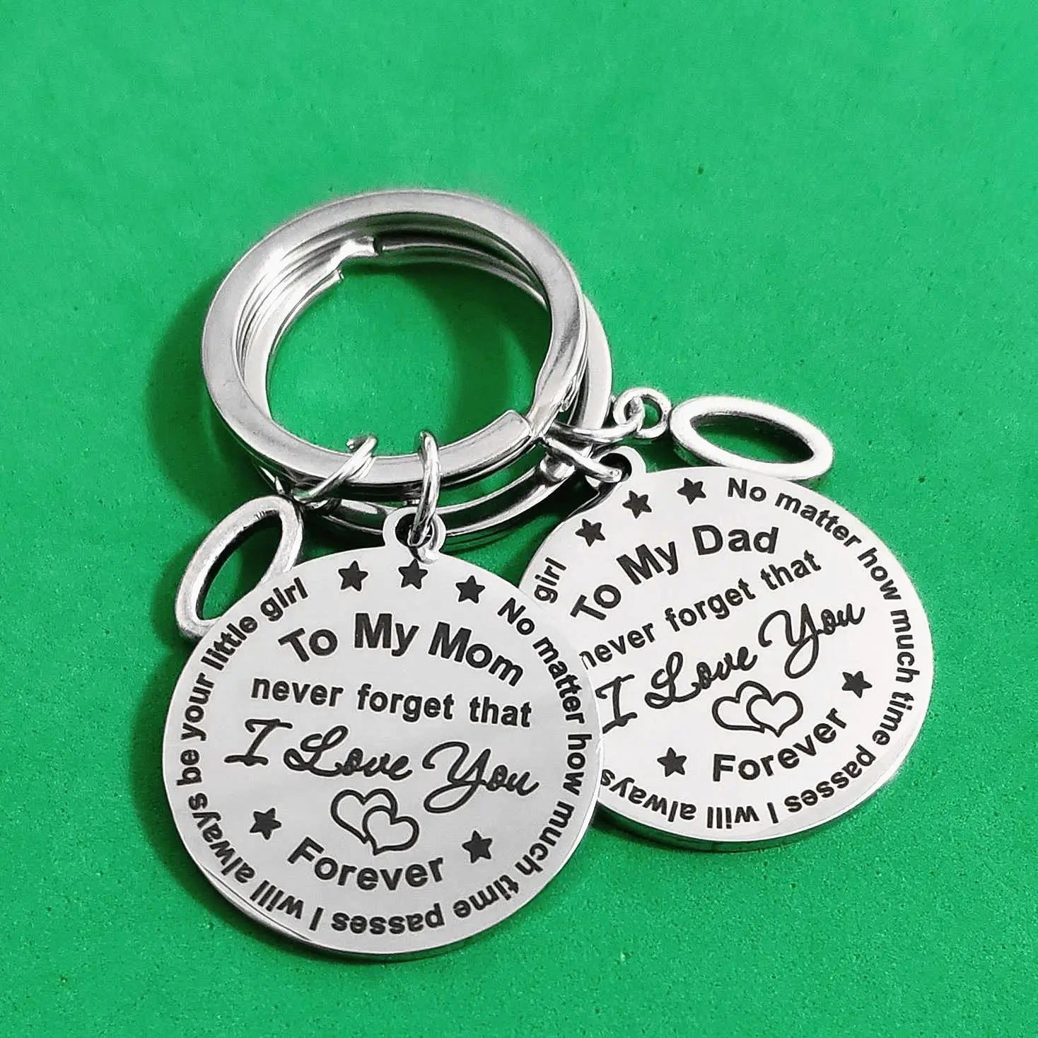 Keychain for Car Keys to Dad Mom Creative Father's Day Keyring 26 Letters Gift Thanksgiving Be Your Girl Stainless Steel Holder