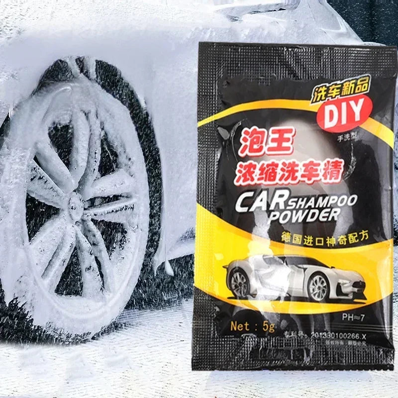 Car Cleaning Shampoo Powder Car Body Strong Washing Agent Foam Essence Multifunctional Cleaning Tools Car Accessories 1/5/10pcs