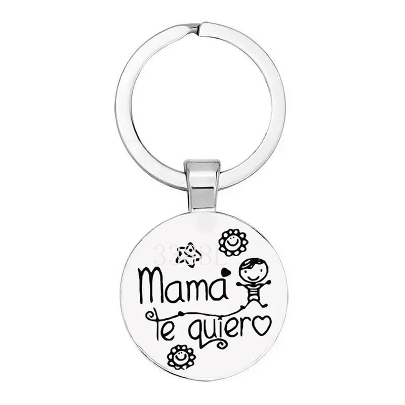 New Father's Day and Mother's Day Theme Keychain Popular Jewelry Glass Pendant Alloy Father, Mother, Sisters, Grandparents