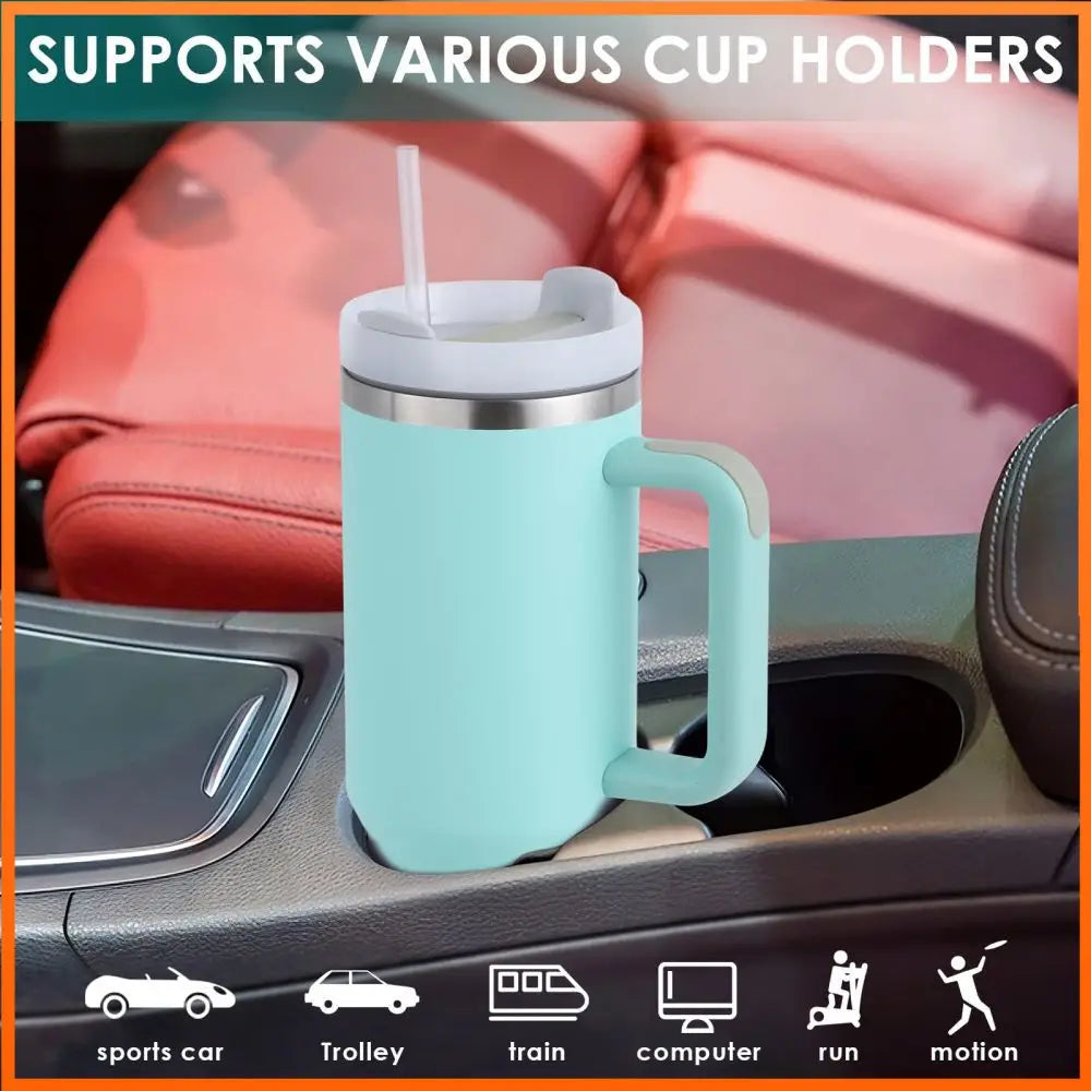 40oz Tumbler with Handle Insulated Tumbler 1200ml 40oz Car Travel Mug Vacuum Sublimation Stainless Steel H2.0 Flow State Tumbler