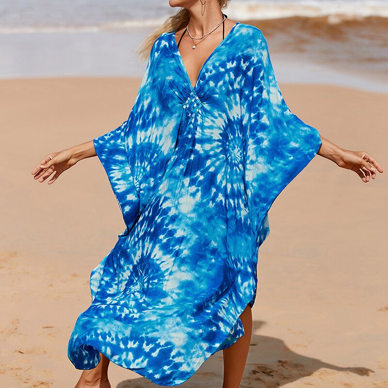 New Cover-up Over size Print Bohemian Maxi Dress Summer Swimsuit Cover Up 2023 Robe De Plage Pareos Long Dress BeachwearTunic - RY MARKET PLACE