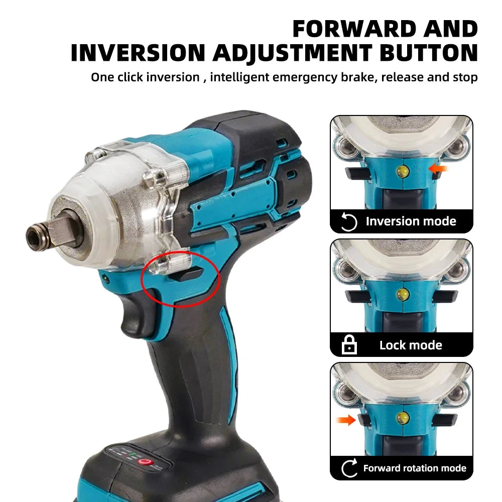 520N.m Cordless Electric Impact Wrench Brushless Electric Wrench Hand Drill Socket Power Tool For Makita 388V Battery