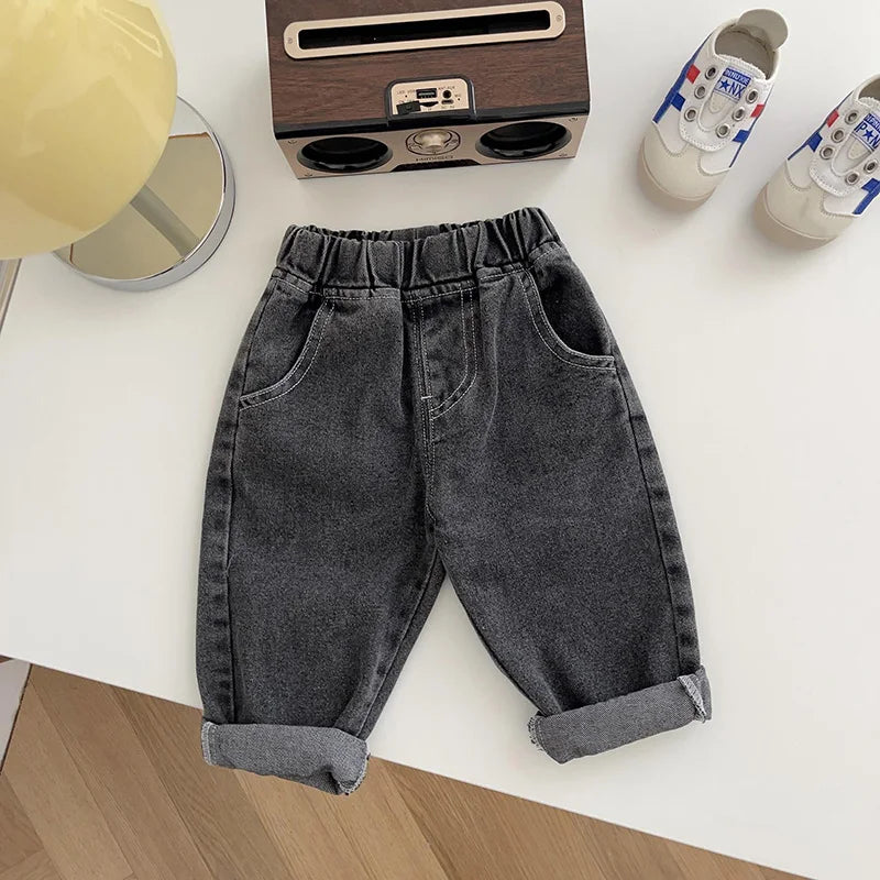 MILANCEL Baby Pants Solid Kids Jeans Casual  Boys Denim Pants Soft  Girls Fashion Trousers