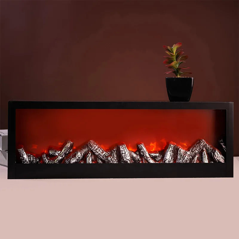 LED fireplace black (60*20*10 cm) Simulated Fireplace Flame Effect Light