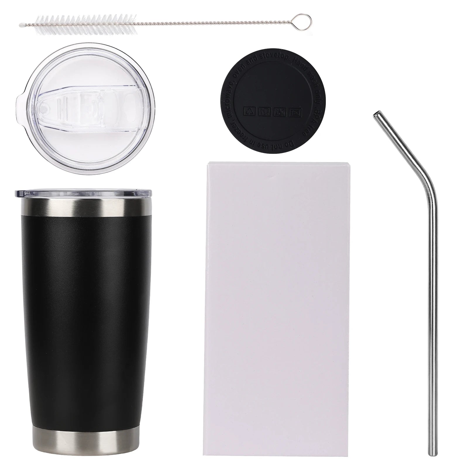12pcs USA Warehouse  20oz Tumbler with Lid And Metal Straw Cup Bulk Vacuum Insulated Double Wall  Coffee  Powder Coated Mug