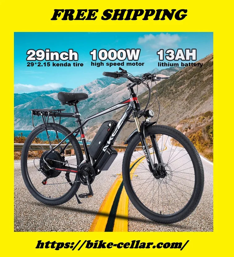 EU Stock AKEZ 29 Inch Electric Bike MTB Bicycle 48V 1000W Ebike Aluminum Alloy Ebike Double Disc Brake for Adult