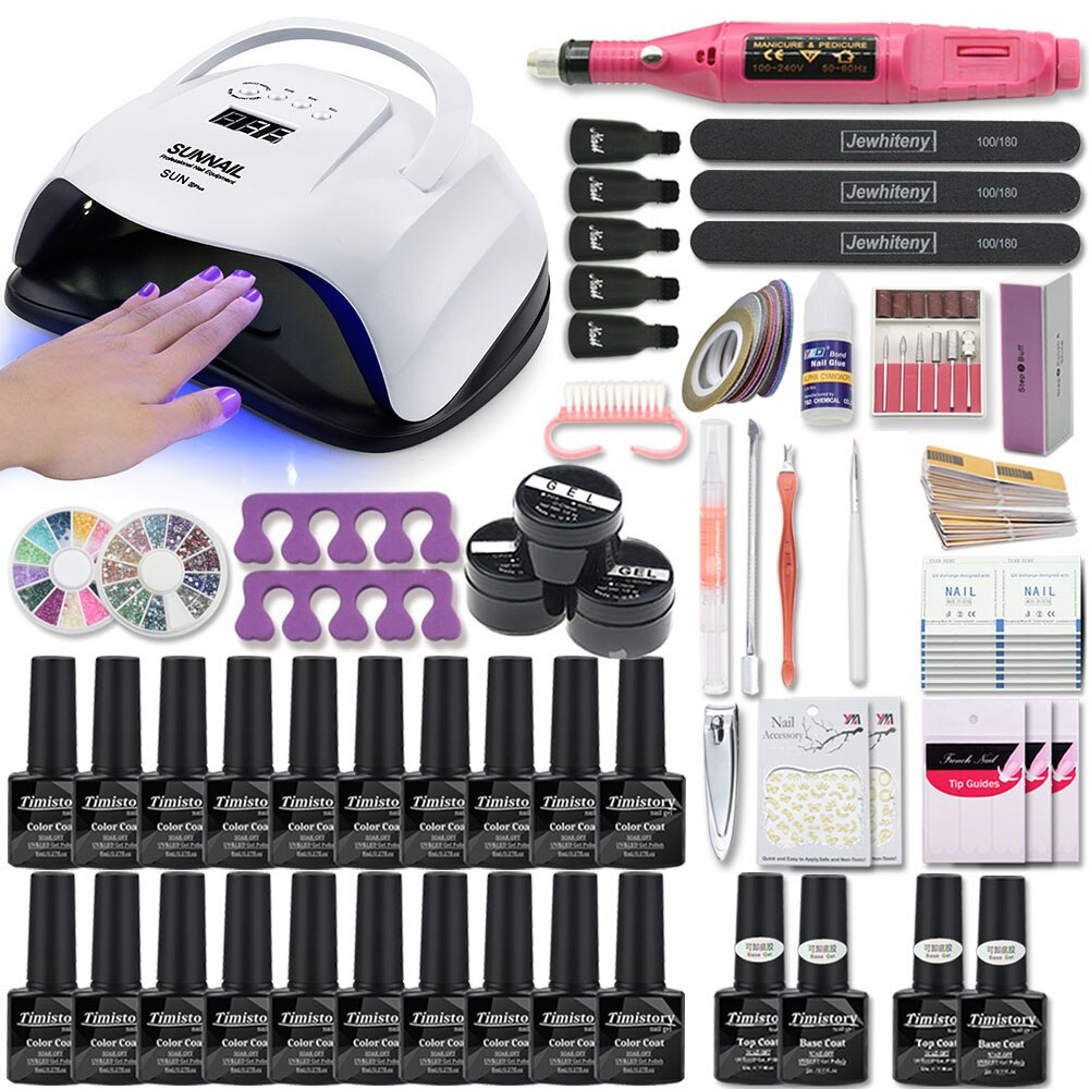 Manicure Set for Nail set 120/80/54W UV LED LAMP Gel nail polish Set Kit Electric Nail Drill Manicure Sets Nail Art Tools - RY MARKET PLACE