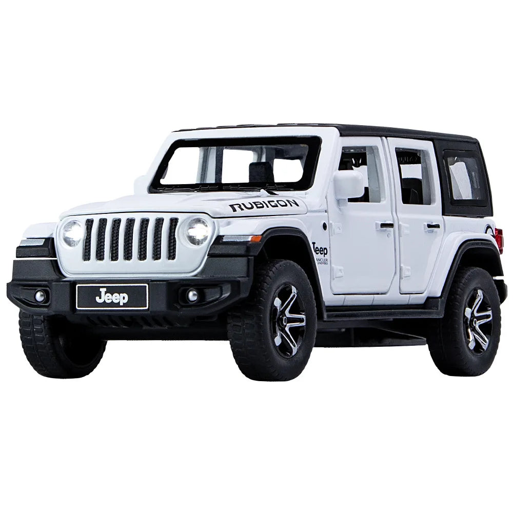 1:32 Jeeps Wrangler Rubicon Vehicle Model Car Toy High Simulation Sound and Light off-road Alloy Collection Toy Car For Children