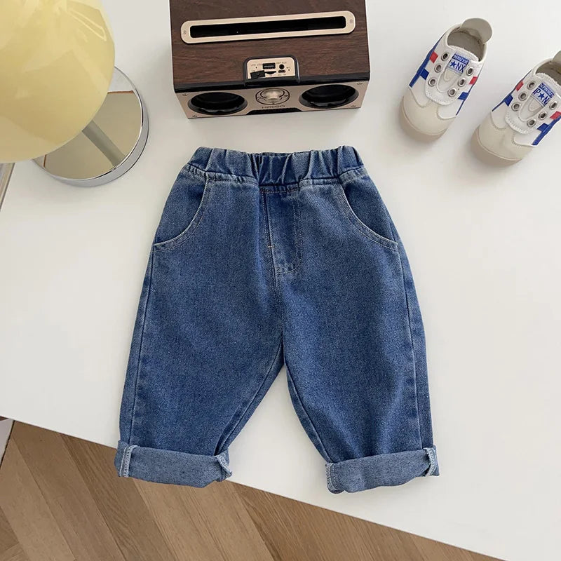 MILANCEL Baby Pants Solid Kids Jeans Casual  Boys Denim Pants Soft  Girls Fashion Trousers