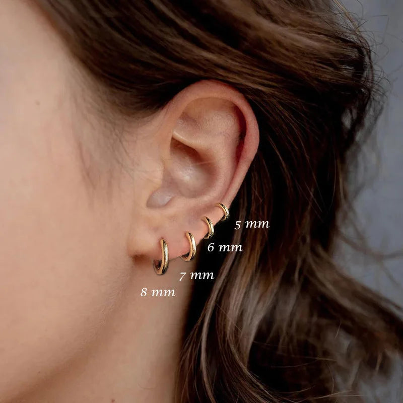 1 Pair Stainless Steel Hoop Earrings Women Men Gold Color Small Earrings Girl Jewelry Pendientes Mujer Aretes Cartilage Piercing