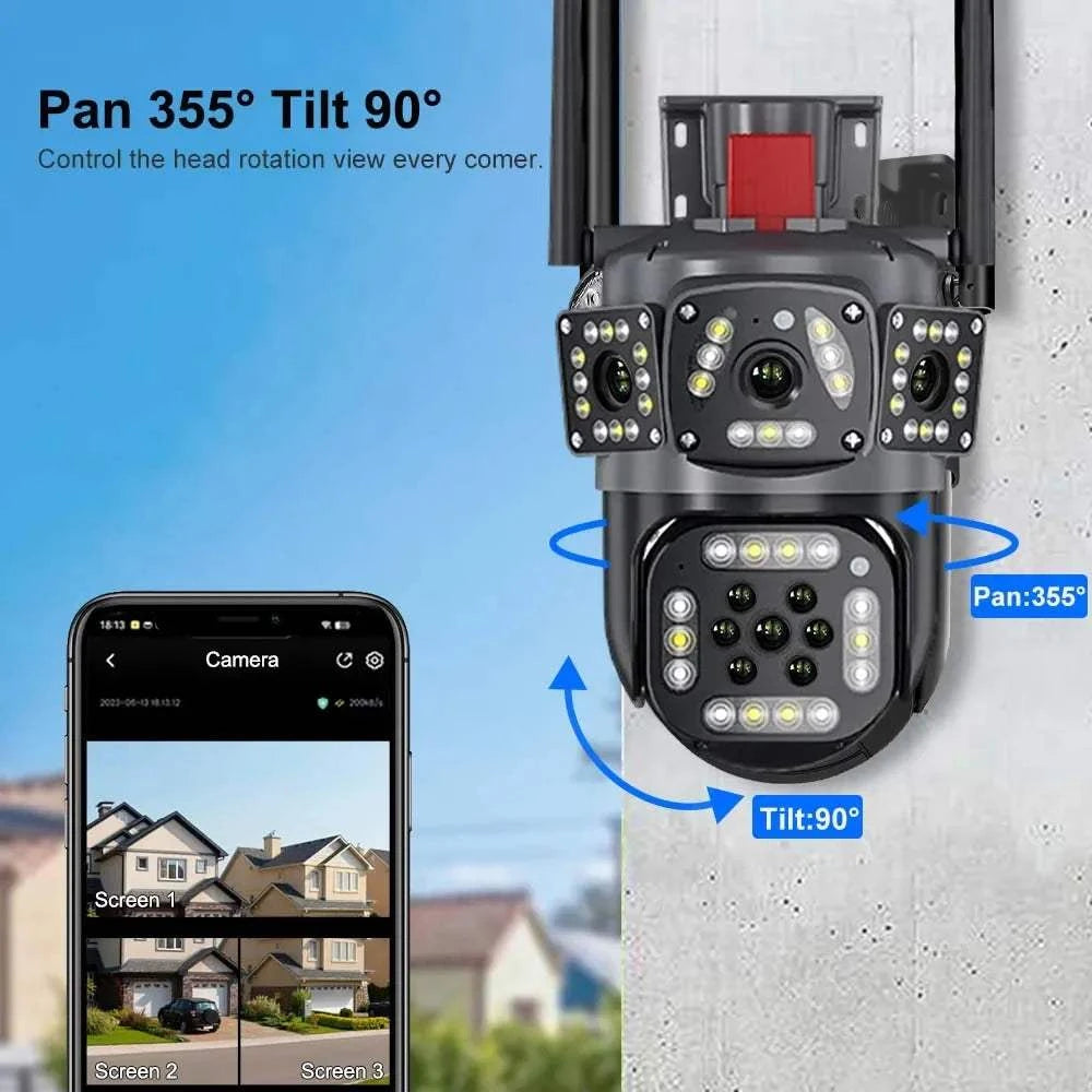 12MP PTZ WiFi 6K Dual Lens Screen Camera Outdoor