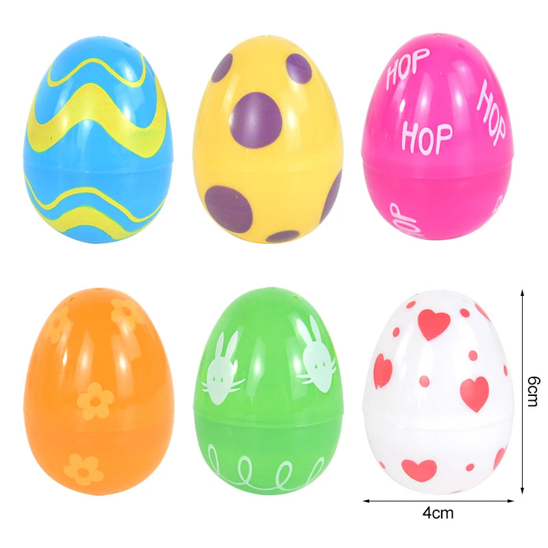 12/24pcs Easter Eggs Fillable Opening Candy Box Happy Easter Party Gift Packaging Egg Basket Filler Decor Supplies Kids Favors