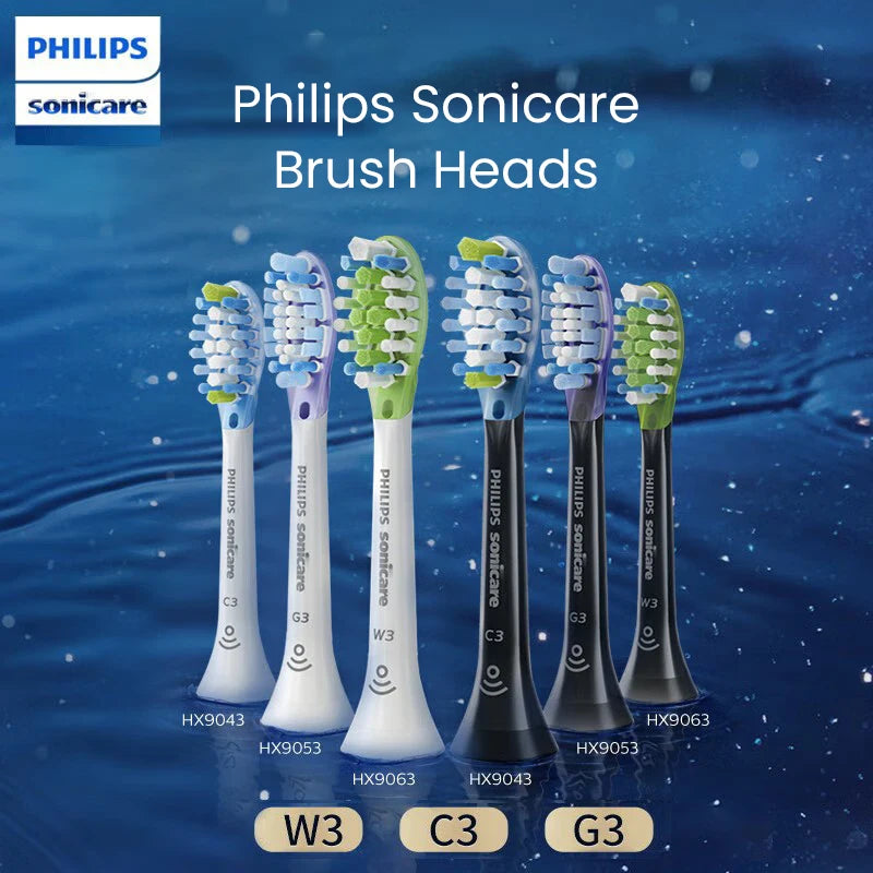 Philips HX3/HX6/HX9 Electric Toothbrushes Heads C3 Daily Clean/G3 Gun Care/W3 Teeth Whitening 3D Cutting Bristles Built-In Chip