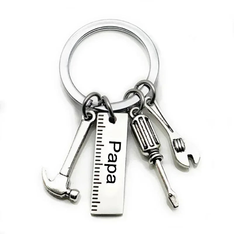 Fashionable and Creative Dad Letter Keychain Hammer Screwdriver Wrench Keychain Handbag Decoration Pendant Father's Day Gift