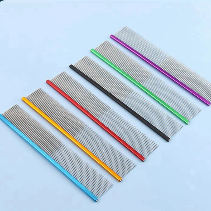 Pet Light Aluminum Pet Comb 6 Colors Optional Professional Dog Grooming Comb Puppy Cleaning Hair Trimmer Brush Pet Accessories