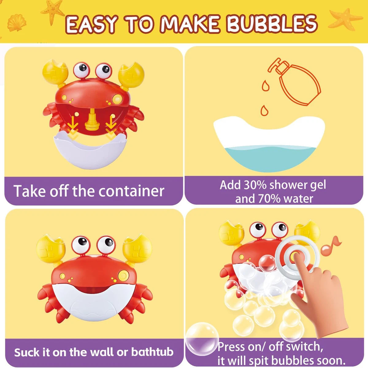 Bubble Crabs Music Baby Bath Toys Kids Pool Swimming Bathtub Soap Machine Automatic Bubble Funny Crabs Bath Music Bubble