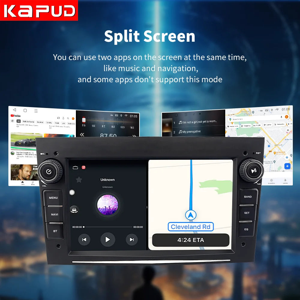 Kapud 7'' Android 12 Carplay AUTO For Opel Astra Stereo Antara Zafira Corsa Combo Vectra Car Radio Multimedia Video Player GPS