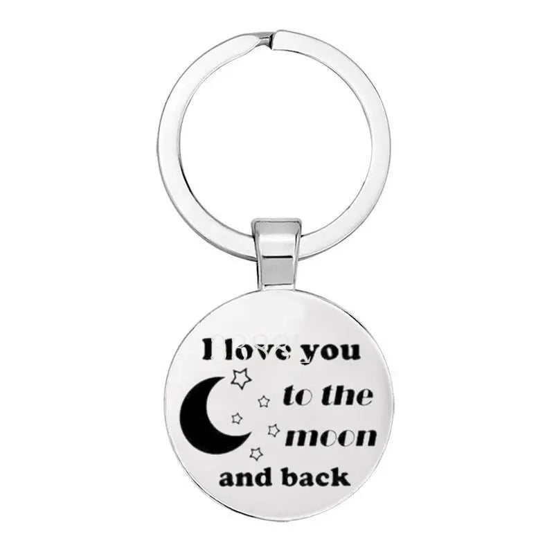 New Father's Day and Mother's Day Theme Keychain Popular Jewelry Glass Pendant Alloy Father, Mother, Sisters, Grandparents