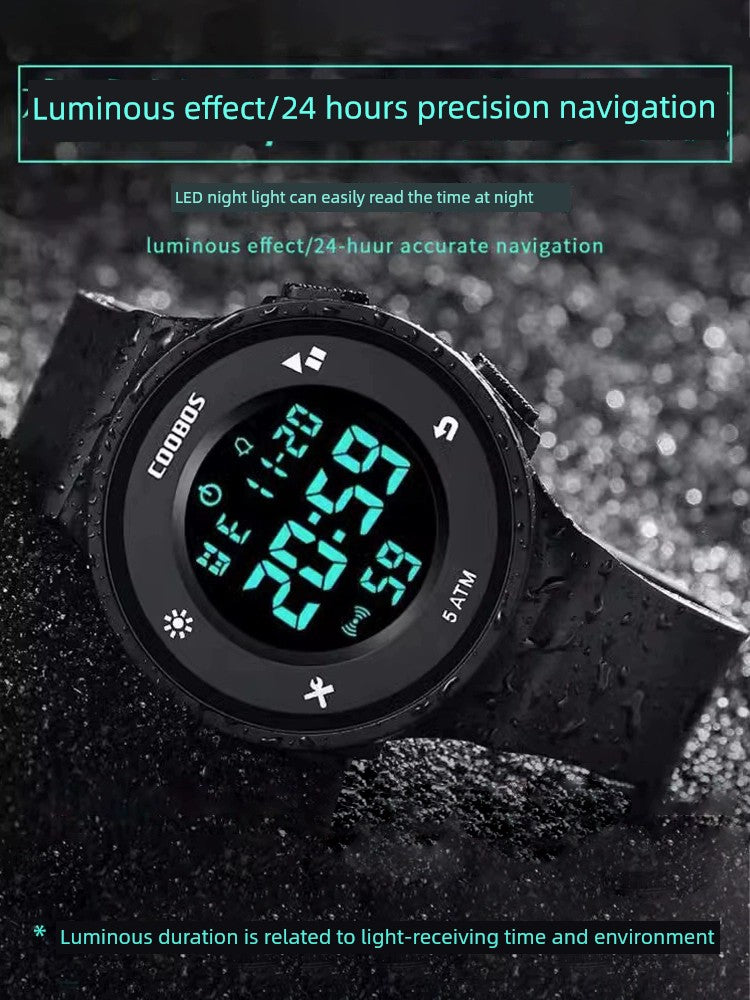 Children's Digital Watch Men's Junior High School Student Trendy Boys and Girls Sports Multifunctional Waterproof