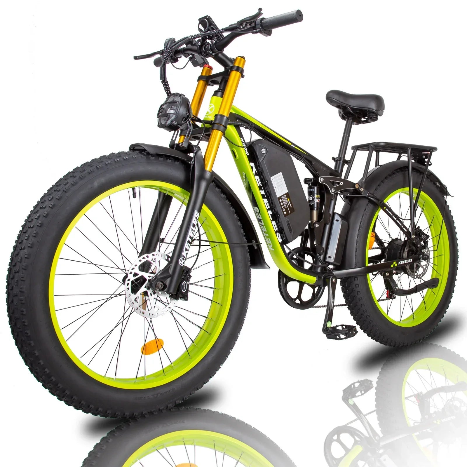 Keteles-K800 Pro 2000W Dual Motor 48V 23AH 26*4.0 Fat Tire Hydraulic Brake Soft Tail Frame Hydraulic Big Front Fork Ebike