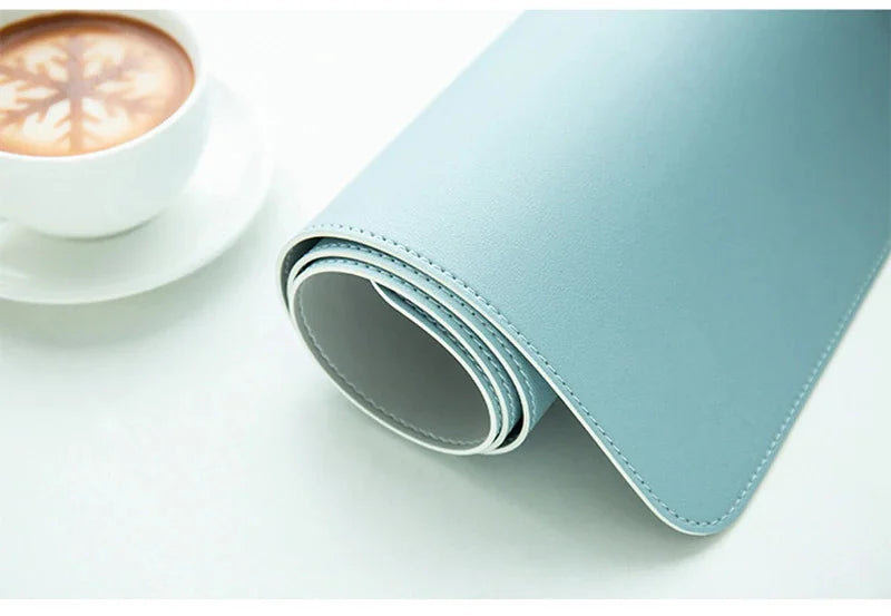 Leather Desk Mat Pink Solid Color Mousepad Non-Slip Waterproof Deskmat Home Office Computer Laptop Mouse Pad xxl Kawaii Cute Rug