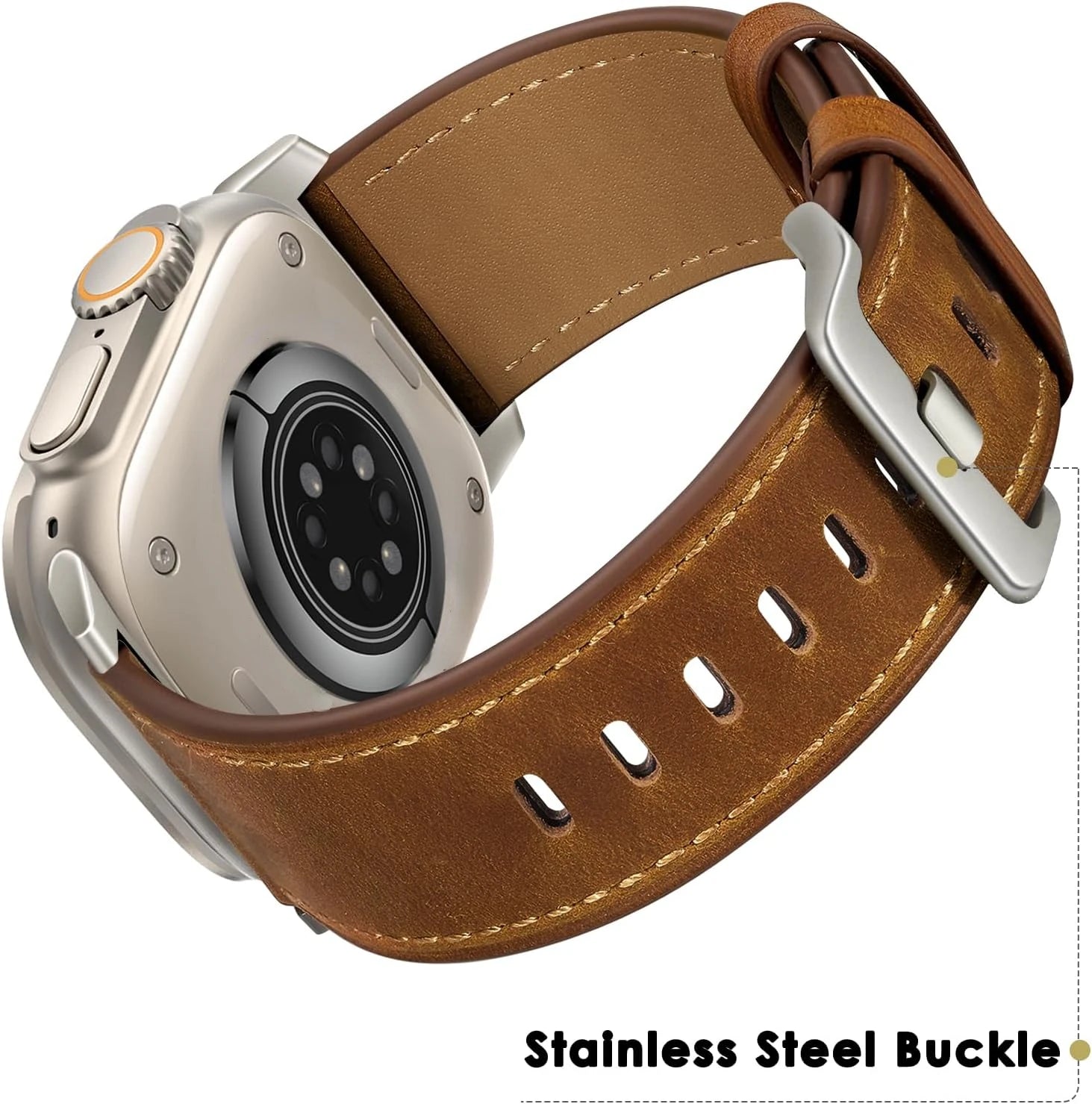 Genuine Leather Strap For Apple Watch Ultra2 49mm 45mm 44mm 42mm Business Band For iWatch Series 9 8 7 6 5 4 se 40 41mm Bracelet