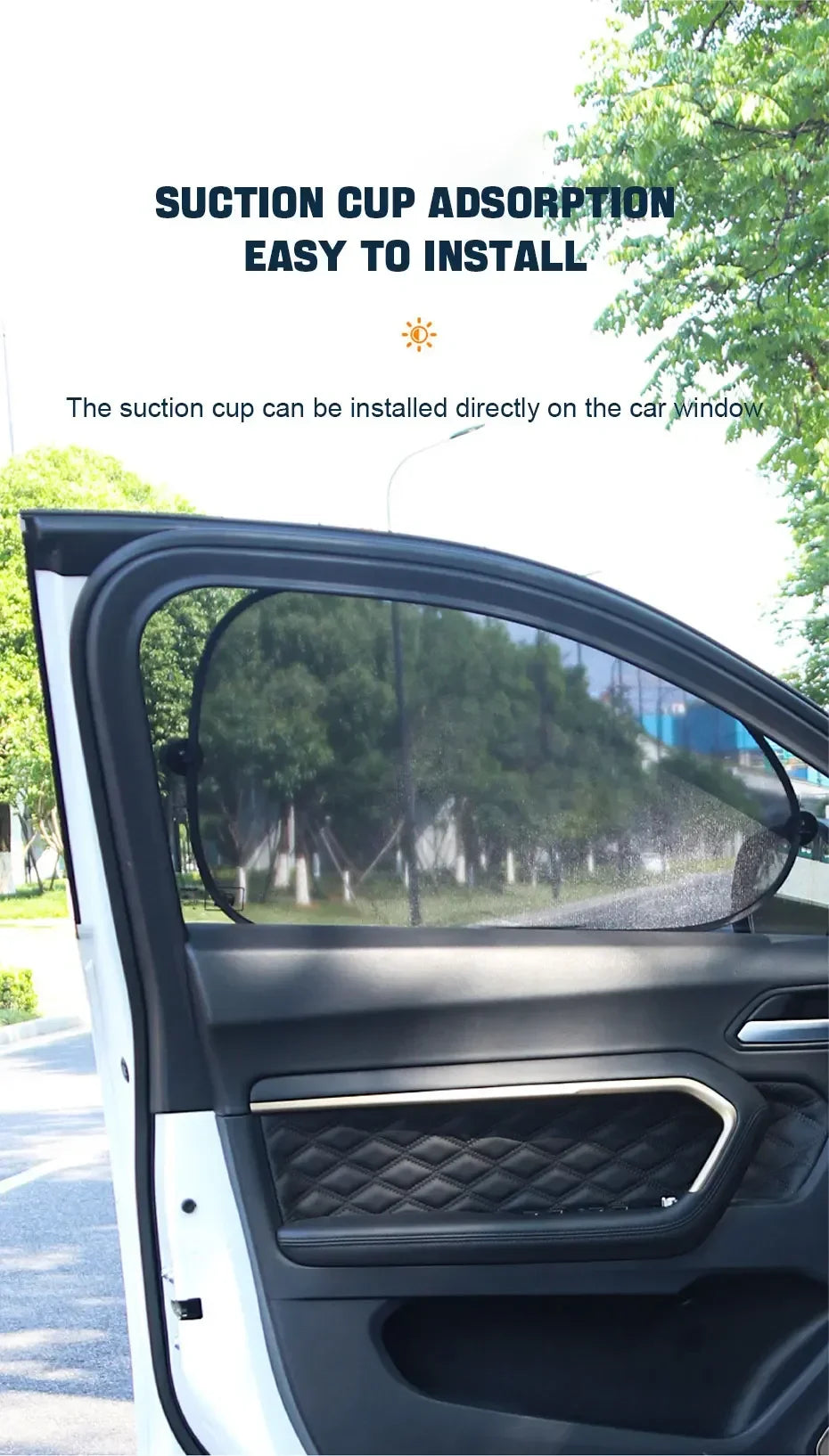 Car Sun Shade UV Protection Car Curtain Car Window Sunshade Rear Window Mesh Sun Visor Summer Protection Window Film