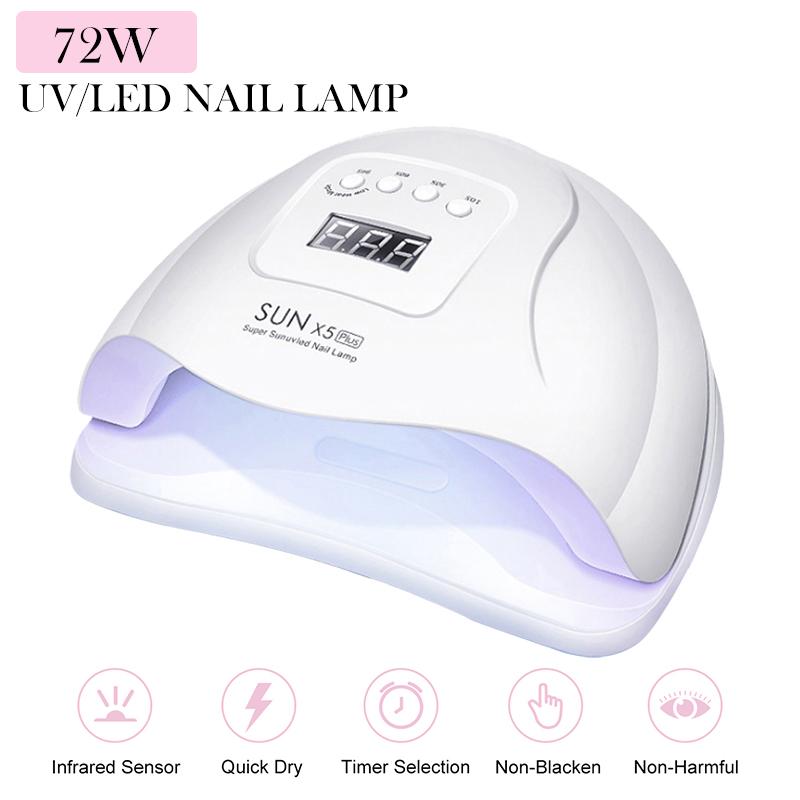 72W/48W Nail Dryer Machine LED Lamp Nails USB Portable UV Manicuring Cable Home Use Nail UV Lamp for Drying Gel Polish Nails - RY MARKET PLACE