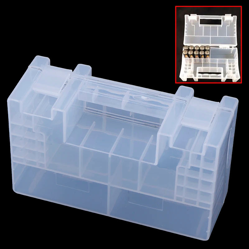 Organizer Practical Large Capacity Container Inner Compartment Anti Impact Storage Box Hard Plastic Battery Case Portable AA AAA