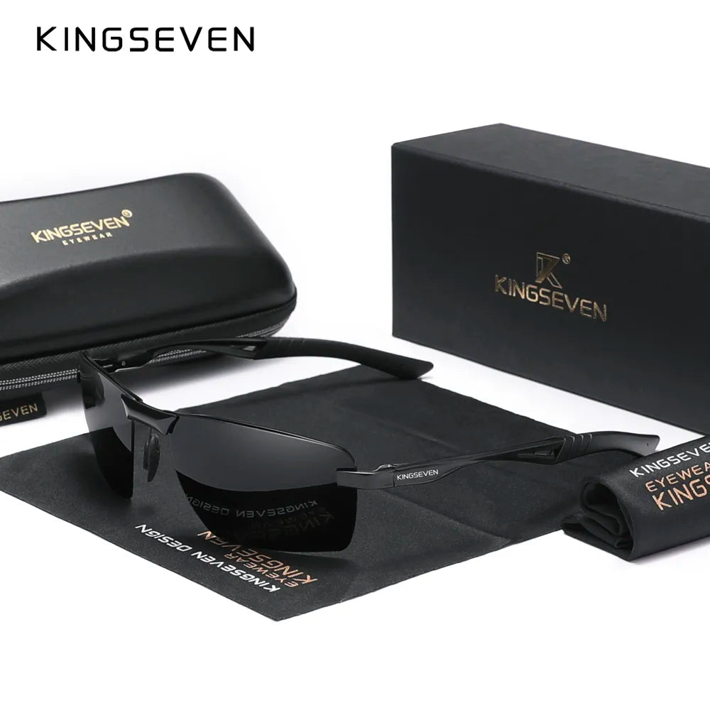 KINGSEVEN 2023 New Men's Polarized Sunglasses Aluminum Frame UV400 Sun Glasses Male Eyewear Driving Glasses