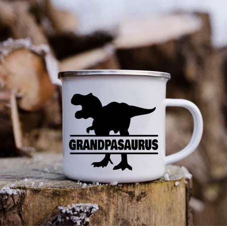 Best Grandpa In The World Print Mug Coffee Mugs Camping Drink Water Cups Vintage Enamel Cups Birthday Father's Day Grandpa Gifts