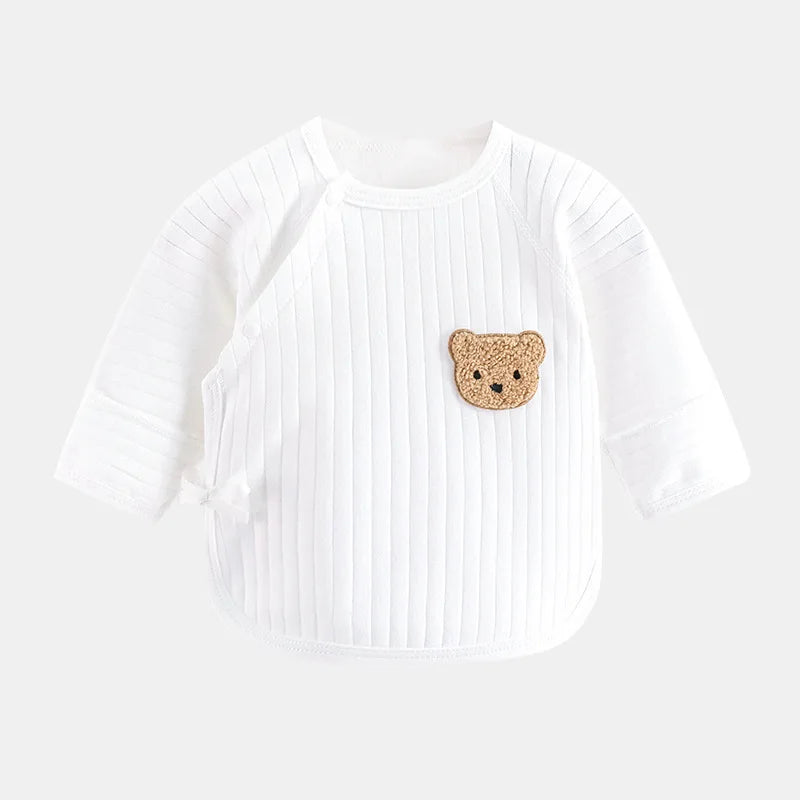 Newborn Baby Clothes 100% Cotton Baby Boy Girl Summe Tee Top Infant Knit Bear T Shirts Sprint Autumn Pajamas Solid Sweaters