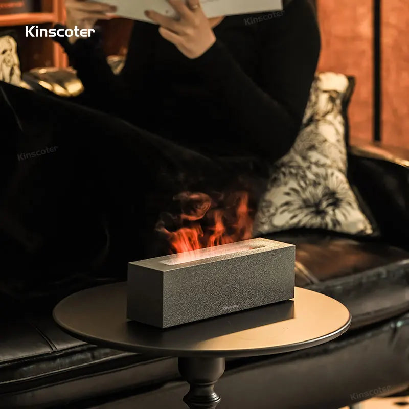 KINSCOTER Flame Aroma Diffuser Air Humidifier Ultrasonic Cool Mist Maker Fogger LED Essential Oil Flame Lamp Difusor