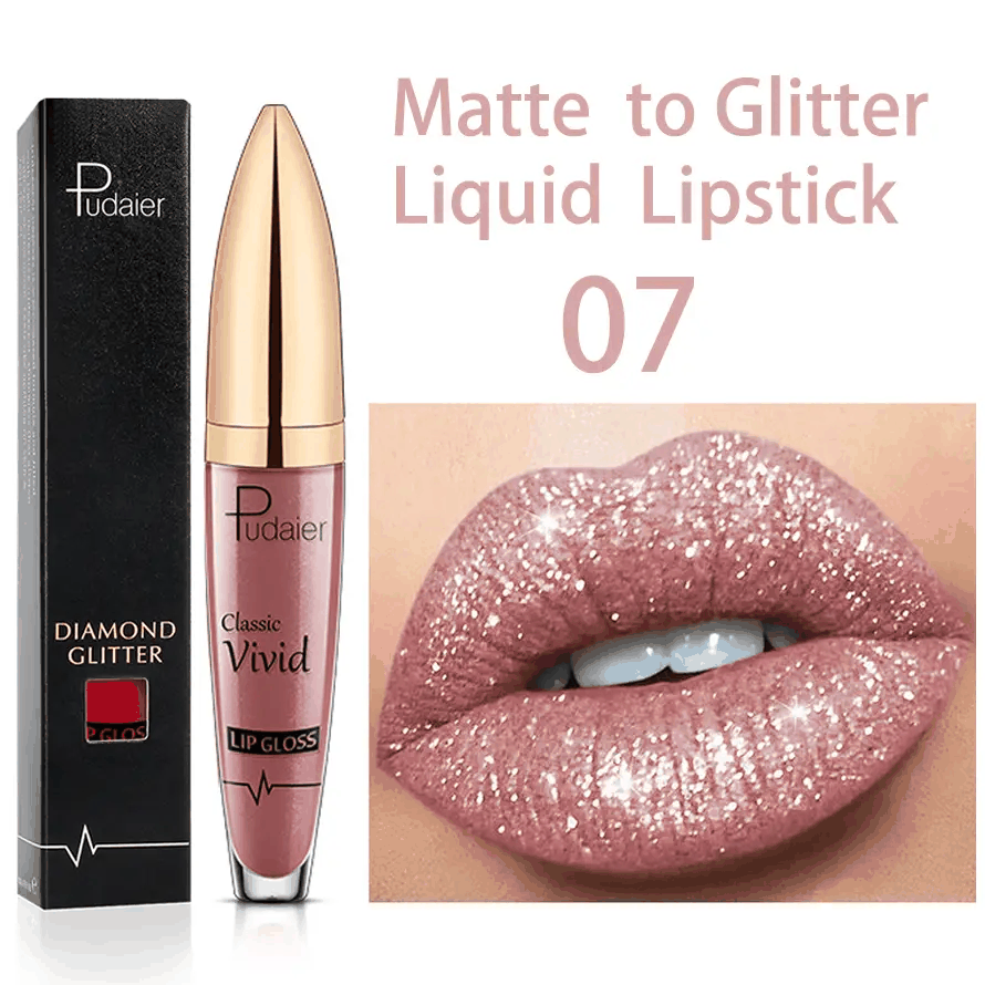 18 Colors Glitter Lip Gloss Waterproof Long Lasting Diamond Matte To Shimmer Metallic Liquid Lipstick Women Lips Makeup Cosmetic - RY MARKET PLACE