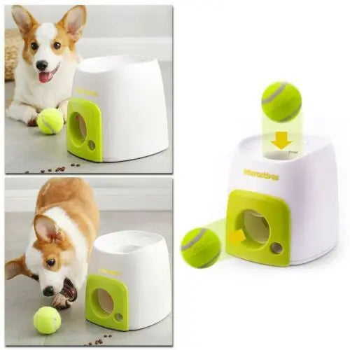 Home Dog Tennis Ball Thrower Pet Dog Chewing Toys Automatic Throw Machine Food Reward Machine Teeth Chew Launcher Play Toy