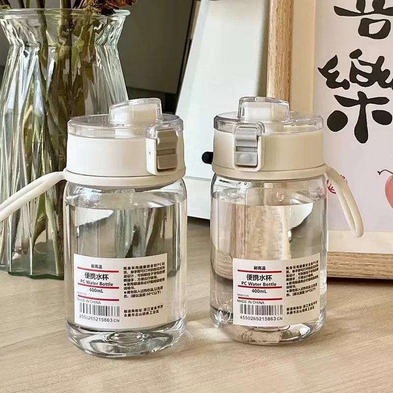 550/700ml Water Bottle With Time Scale Portable Transparent Kawaii Water Bottle Sports Water Cup  Plastic Handy Cup