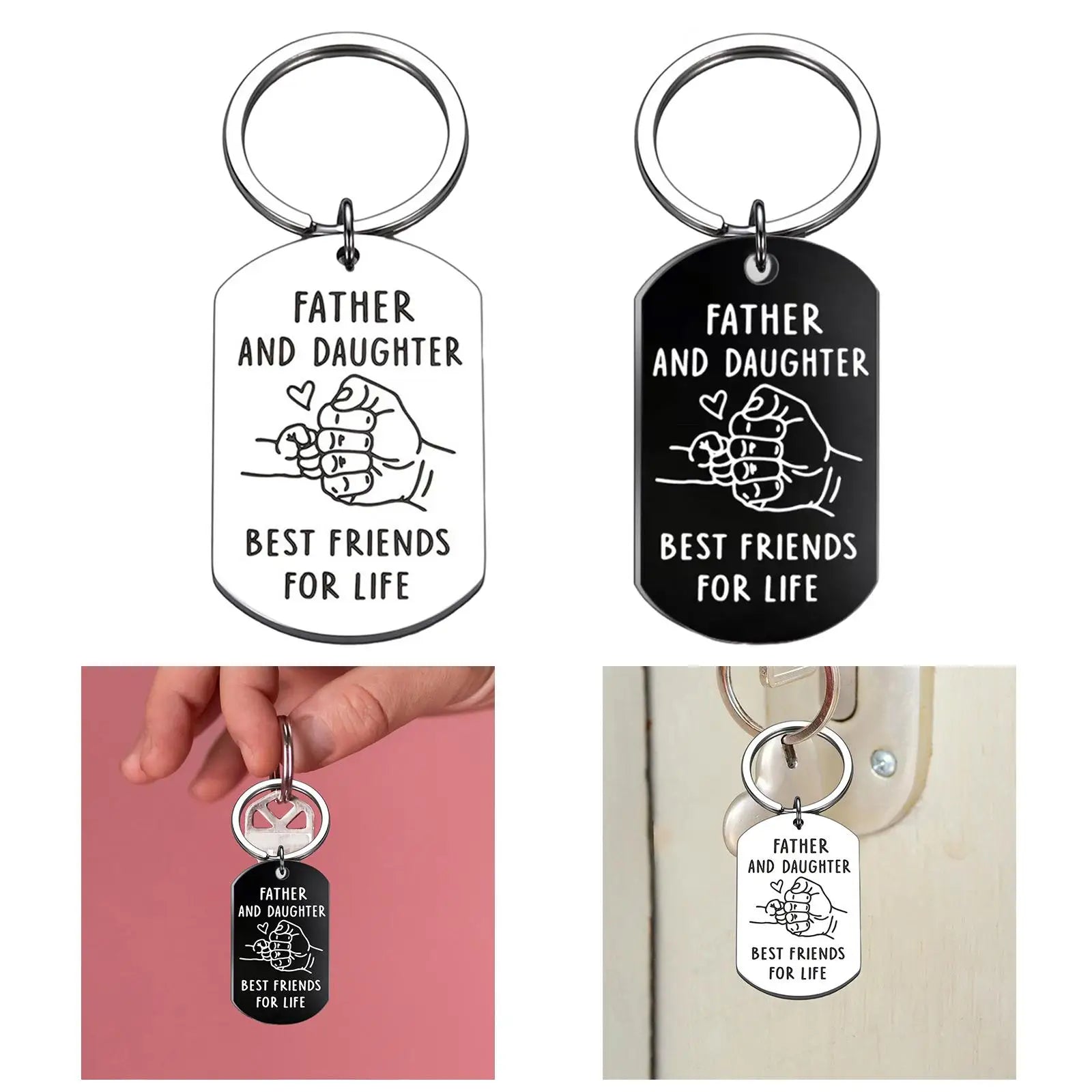 Keyring Holder Jewelry Accessory Dad Gifts from Daughter Son Father's Day Gift for Dad Husband Daddy Step Dad Birthday Gifts