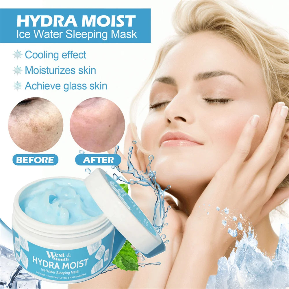 Hydra Moist Ice Water Sleeping Mask Whitening Moisturizing Mask Night Repair First Aid Facial Mask Sleep Mask Skin Care Product