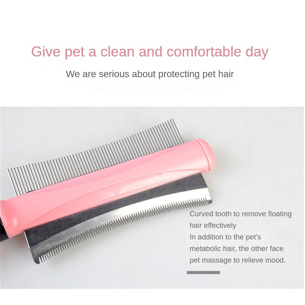 Pet Hair Comb for Cat Dog Hair Remover Double-sided Easy Deshedding Brush for Cat Grooming Tool for Long Small Hair Dog