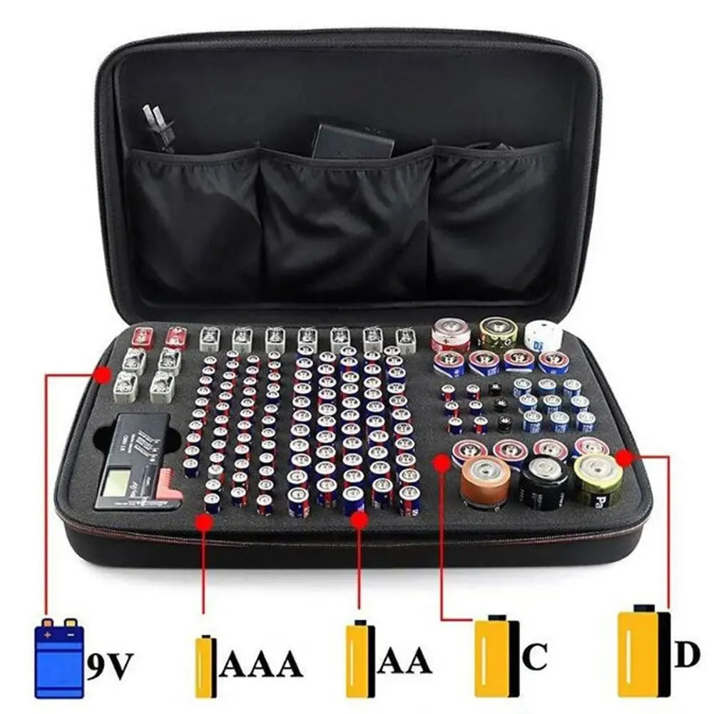 Portable Battery Storage Case Organizer 147pcs Batteries Household Hard Shell Box For Aa/Aaa/C/D/9v Battery Organizer Box